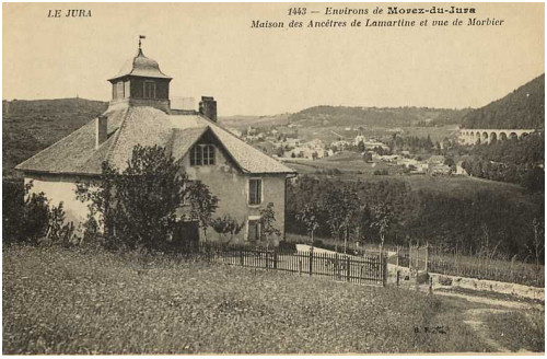Maison Lamartine à Morez vers 1900, carte postale d'époque