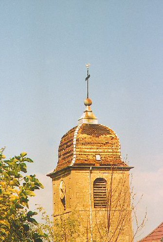 Clocher d'Arpenans avant restauration, photo B. Lamblin