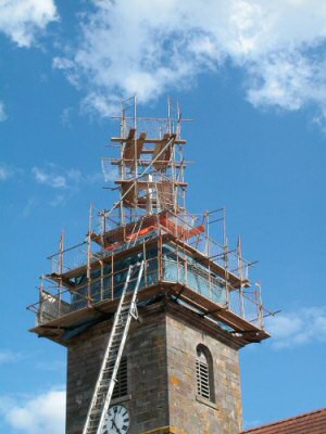 Restauration du clocher de Bassigney (70) photo B. Lamblin