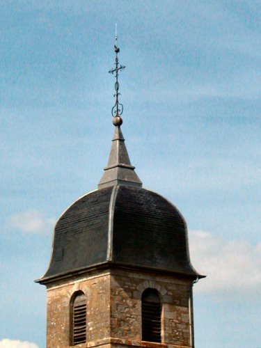 Clocher de Vy-le-Ferroux avant restauration, photo B. Lamblin
