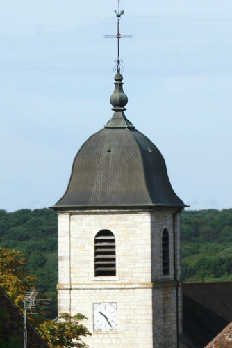 Clocher de l'église de Mouchard (39),photo J. Masset