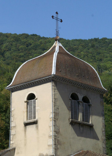 Clocher de l'Eglise de Saint-Rambert-en-Bugey (01) photo J. Masset
