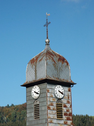 Clocher des Nans avant restauration, photo M. Morlin