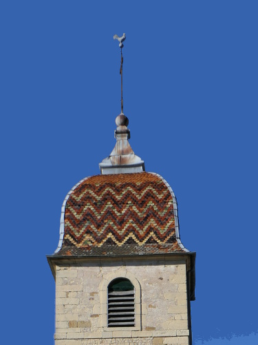 Clocher de Menoux (70), photo Y. Bessero