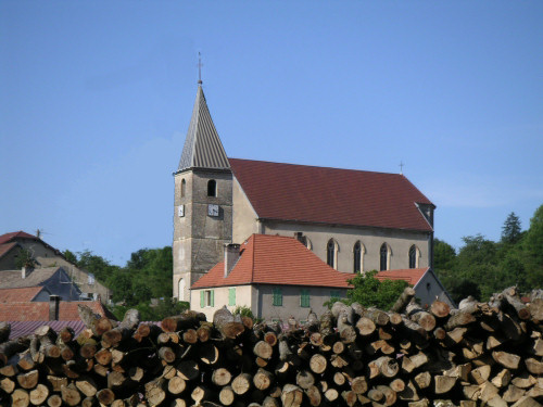 Photo montage de la restauration de l'église de Mancenans