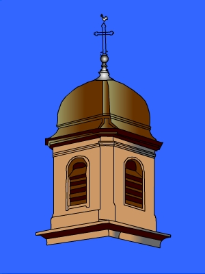 Dome à angles abattus et piedouche court