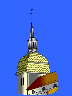Dome avec flèche et lanterne