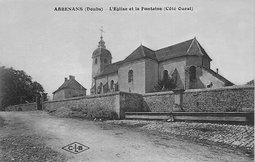 L'église d'Abbenans vers 1900