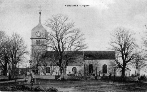 L'église d'Avoudrey au 1er quart du XXè siècle, collection M. Morlin