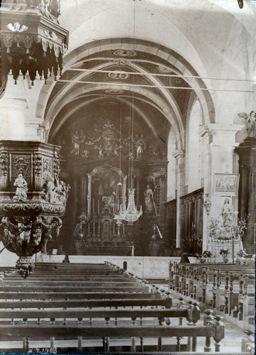 Intérieur de l'église de Bannans en 1903, collection O. Pernot