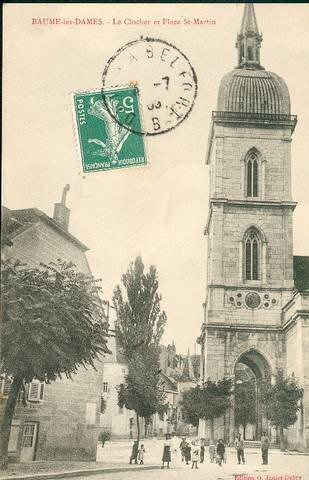 Clocher de Baume-les-Dames au début du XIXe siècle, collection D. Briot