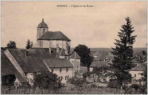 Le village de Bonnay vers 1900, photo Racines comtoises