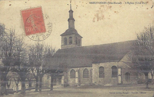 L'église de Breuvannes-en-Bassigny avec son ancien clocher, collection E. Ozenne