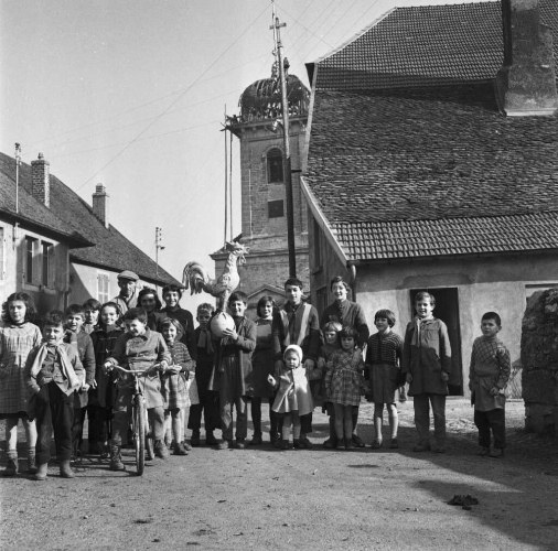 Chalèze, présentation du coq en 1959, photo B. Faille