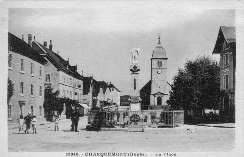 L'église de Charquemont vers 1900, document T. Mougin