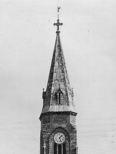 Le clocher de Charquemeont après sa réfection vers 1935