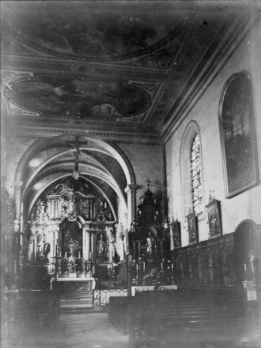 Intérieur de l'église de Chazot en 1895, collection O. Pernot