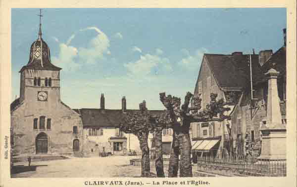 Clairvaux-les-Lacs vers 1950, carte postale