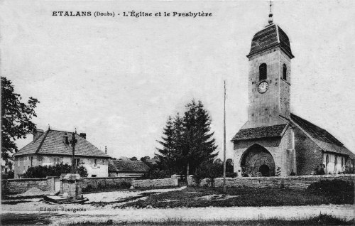 L'église d'Etalans vers 1900