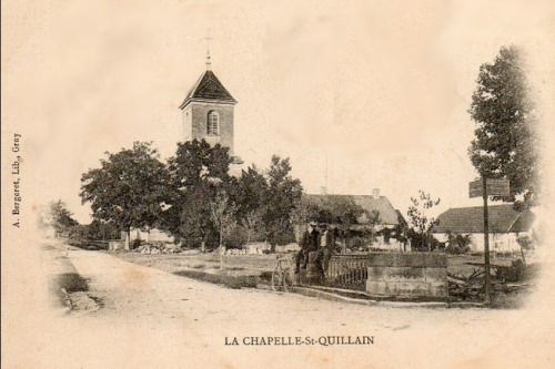 L'église de La Chapelle Saint-Quillain vers 1900, document Racines comtoises