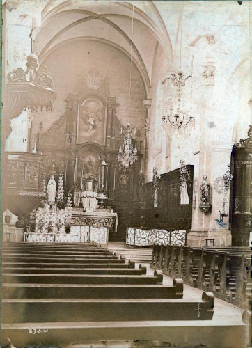 Intérieur de l'église de Laviron en 1901, collection O. Pernot