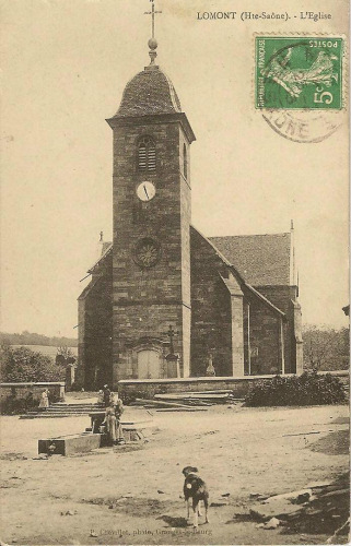 L'église de Lomont en 1913, collection J. Masset