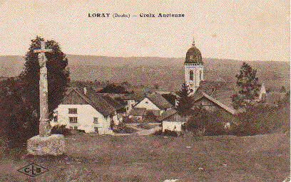 L'église de Loray au début du XXe siècle, collection G. Jeambrun