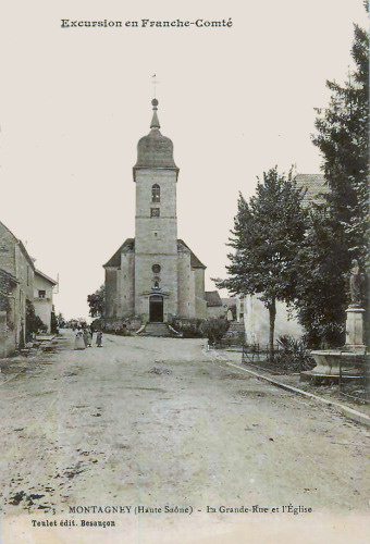 L'église de Montagney vers 1900