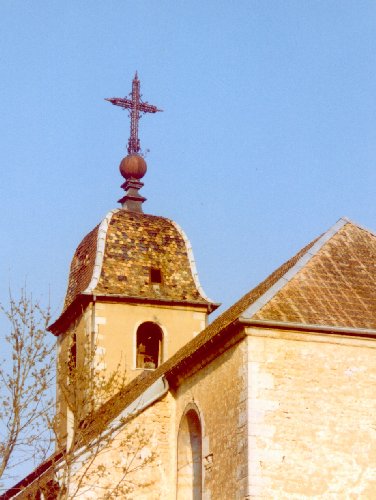 Le clocher de Pouligney-Lusans avant sa restauration, photo B. Lamblin
