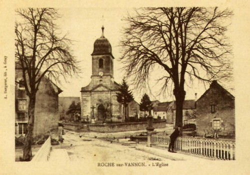 L'église de Roche-sur-Vannon vers 1900, document J. Menneret