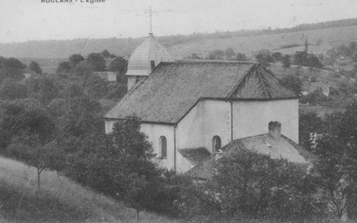 L'église de Roulans à la fin du XXème siècle, document B. Lamblin