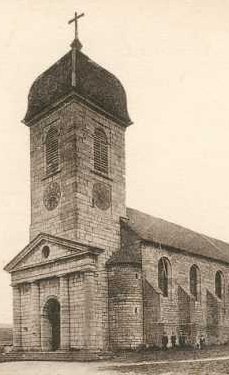 Clocher de Sancey au début du XXe siècle