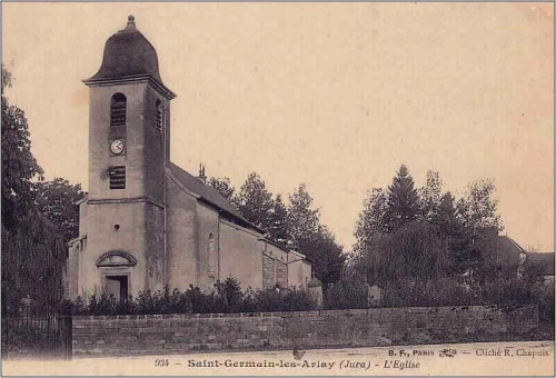 L'église de Saint-Germain-lès-Arlay vers 1900, photo issue du site de la commune