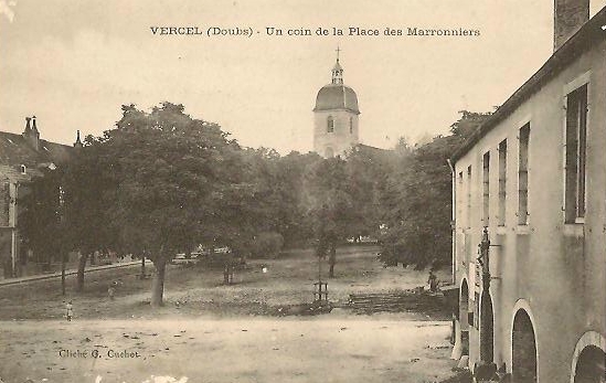 L'église de Vercel en 1914, collection J. Masset