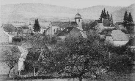 L'église de Voillans en 1906, collection J. P. Schiffmann