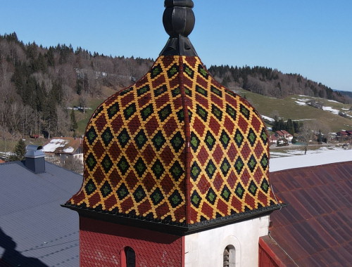Le clocher de l'église de Boujeons, photo E. Rey