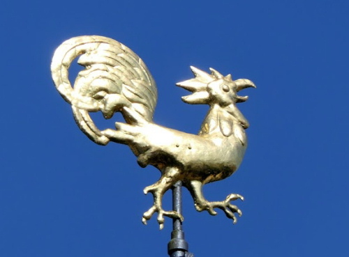 Le coq de l'église de Buix, photo Y. Bessero