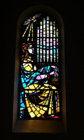 Vitrail de Maurice Lapaire, église de Buix, photo Y. Bessero