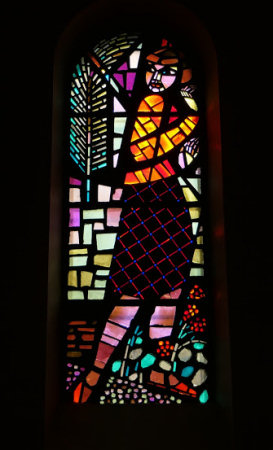 Vitrail de Maurice Lapaire, église de Buix, photo Y. Bessero