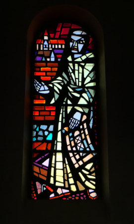 Vitrail de Maurice Lapaire, église de Buix, photo Y. Bessero