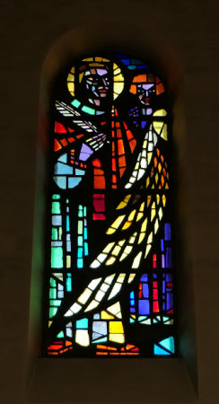 Vitrail de Maurice Lapaire, église de Buix, photo Y. Bessero