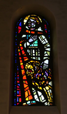 Vitrail de Maurice Lapaire, église de Buix, photo Y. Bessero