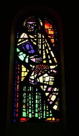 Vitrail de Maurice Lapaire, église de Buix, photo Y. Bessero