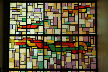 Vitrail de Maurice Lapaire, église de Buix, photo Y. Bessero