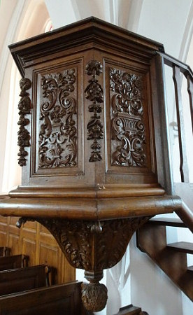 La chaire de l'église de Bulle, photo O. Pernot