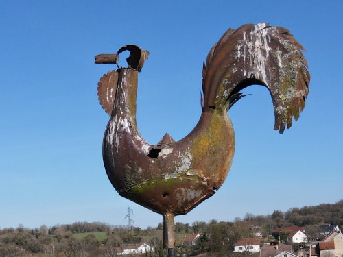 Le coq du clocher de l'église de Calmoutier, photo E. Rey