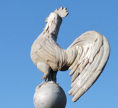 Le coq du clocher de l'église de Cendrey, photo E. Rey