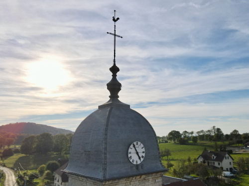 Clocher de l'église de Chazot, photo E. Rey
