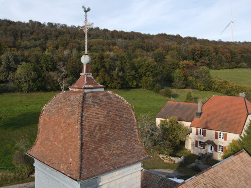 Clocher de l'église de Crosey-le-Grand, photo E. Rey