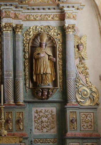 Partie droite du retable de l'église de Dompierre-les-Tilleuls, photo C. Quillon